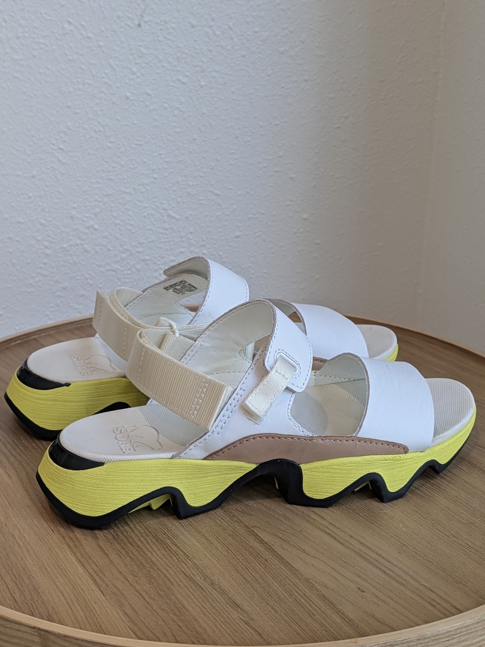 SOREL Kinetic Impact II Sling Low Sandals in White / Luminous Lime